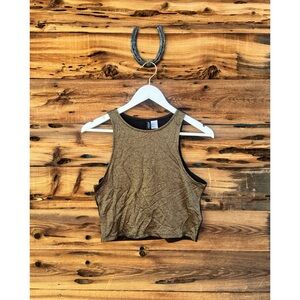 H&M | Divided Metallic Gold Sleeveless Cropped Tank Top M